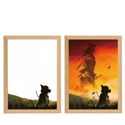 Cornice fotografica Nero Mito Cornice di legno Lampada notturna Monkey King Disegno per studio e camera da letto