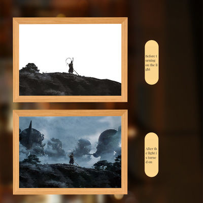 Cornice fotografica Nero Mito Cornice di legno Lampada notturna Monkey King Disegno per studio e camera da letto