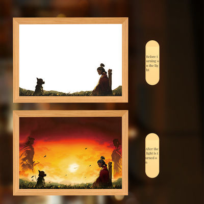 Viaggio bianco verso l'ovest Re scimmia Pittura a luce con stampa UV e telaio in legno