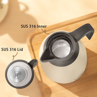 Caffettiera termica in acciaio inossidabile Grande vasca a vuoto da 1,5L/2L per adulti con coperchio