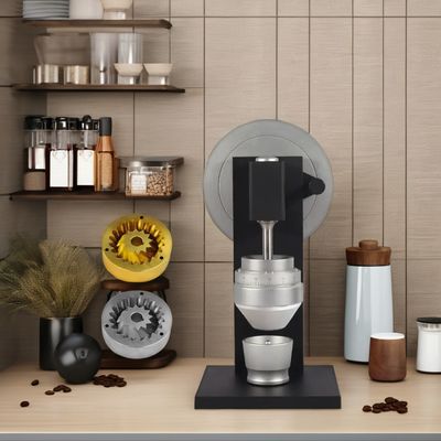 Macchine da caffè per la casa in acciaio e alluminio bianco