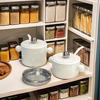 2024 Modello di ceramica a doppia orecchio a forma di cuore Bowl Capo in acciaio inossidabile Microonde Contenitore alimentare Instant Noodles stampato