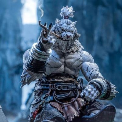 Edizione limitata 1/12 Scale Blade Master Weng Tiger Figure Maestro Unione Versione Bianca Resina Disegno Contemporaneo Modello Verticale