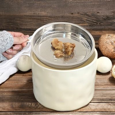 Capo in acciaio inossidabile e caratteristiche stampate Bowl di noodle in ceramica bianca per il deposito in cucina