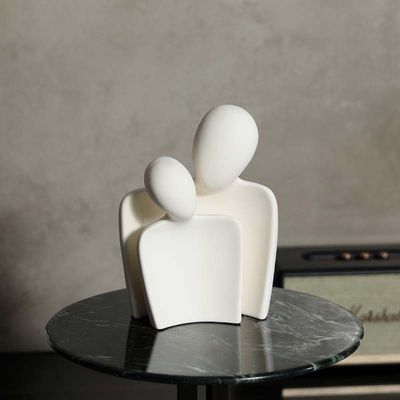 Elevate il vostro spazio con Bambù Abstract Unico Statue di Amanti Scultura di Arte Ceramica