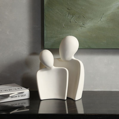 Elevate il vostro spazio con Bambù Abstract Unico Statue di Amanti Scultura di Arte Ceramica