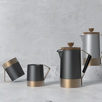 Logo personalizzato Ceramica French Press Portatile Filtro in acciaio inossidabile Caffettiera