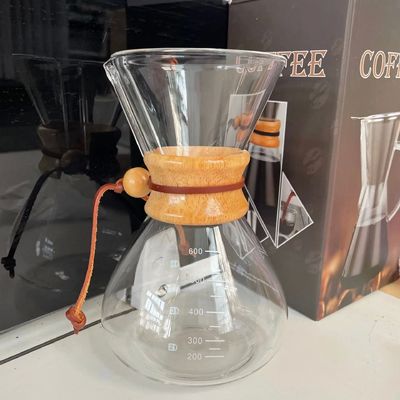 6 Tazze Portatile Glass Coffee Maker con osso di ceramica e filtro in acciaio inossidabile opzioni