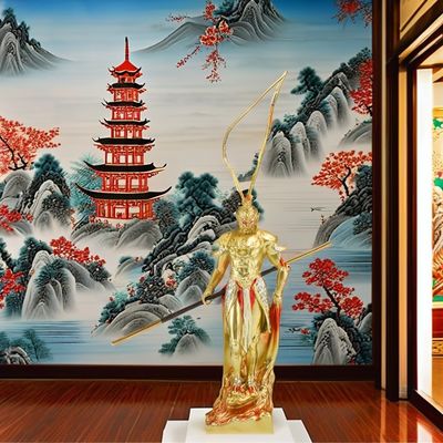 Ornamenti Viaggio verso l'Ovest 3D Resina Figura Metal OEM Monkey King Collezione di personaggi