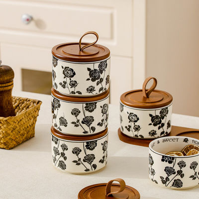Contenitore alimentare Bottine di ceramica per gioielli Tee Spezie miele in classico design vintage
