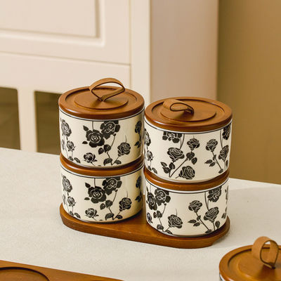 Contenitore alimentare Bottine di ceramica per gioielli Tee Spezie miele in classico design vintage