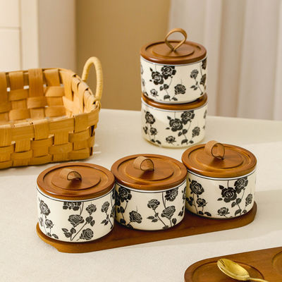 Contenitore alimentare Bottine di ceramica per gioielli Tee Spezie miele in classico design vintage