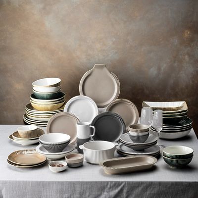 Modello in rilievo Disposable Matte Glaze Plates Set di cena in ceramica moderna di ispirazione nordica