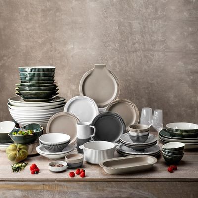 Modello in rilievo Disposable Matte Glaze Plates Set di cena in ceramica moderna di ispirazione nordica