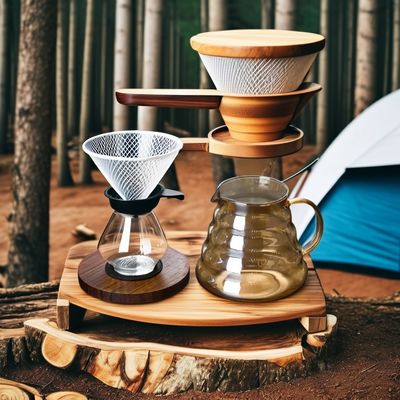 Servitore di caffè in vetro borosilicato trasparente con infusore di tè e gocciolante di nuvole d'oro
