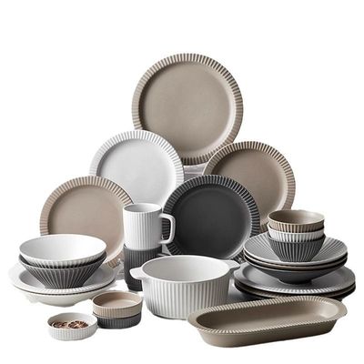 Nordic Relief Ceramica Servitaio Set Chiara Insalate Tazze Tazze Tazze Piatti