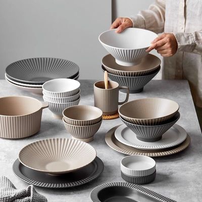 Nordic Relief Ceramica Servitaio Set Chiara Insalate Tazze Tazze Tazze Piatti