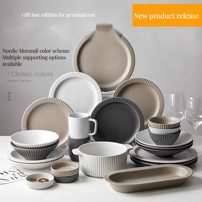 Nordic Relief Ceramica Servitaio Set Chiara Insalate Tazze Tazze Tazze Piatti