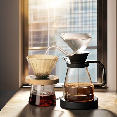 Cucina Moderno Disegno Borosilicato Vetro Caffettiera Set con filtro a goccia permanente