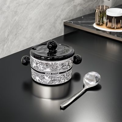 Vintage Pinellia Flower Ceramic Bowl in stile americano e contenitore alimentare microonde