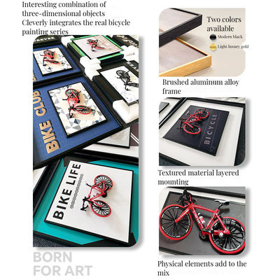 Home Office Decorazione alberghiera Bicicletta retro per bambini Murale di cristallo per la decorazione della camera da letto