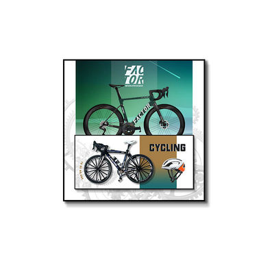 Home Office Decorazione alberghiera Bicicletta retro per bambini Murale di cristallo per la decorazione della camera da letto