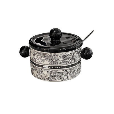Serbatoio in acciaio inossidabile scodella in ceramica in stile nordico per 1000 ml di utensili da cucina pieni di lardo