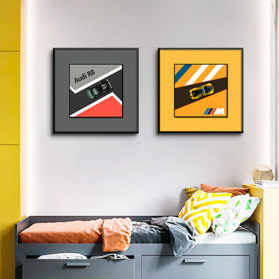 Pittura appesa per auto in lega elettrica in stile postmoderno per la decorazione del portico della camera da letto dei bambini
