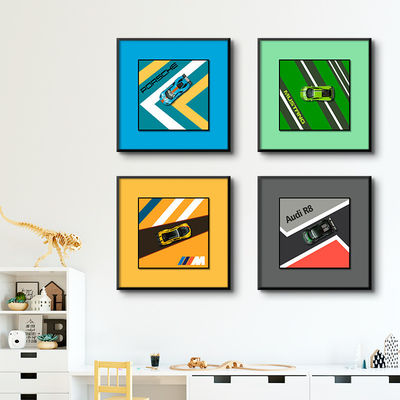 Pittura appesa per auto in lega elettrica in stile postmoderno per la decorazione del portico della camera da letto dei bambini