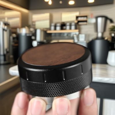 Espresso Tamper con maniglia in legno di noce e base in acciaio inossidabile 51mm/53mm PS Plastica