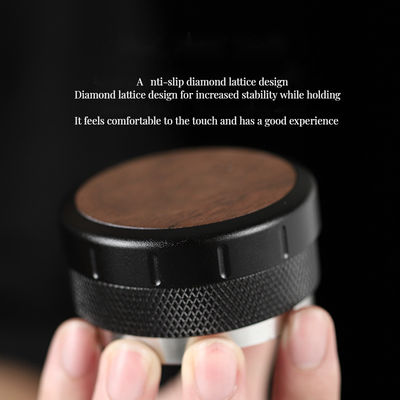 Altezza regolabile Espresso Tamper Legno di noce e base in alluminio per un perfezionamento