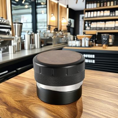 NO 51mm/53mm Regolabile in altezza Espresso Tamper con legno di noce e design in acciaio inossidabile