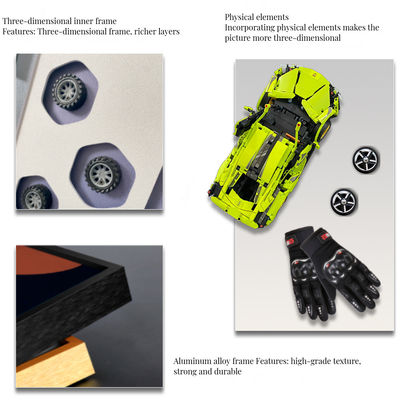 Freschi murali 3D per concessionarie 4S Auto sportive di lusso Pittura in cristallo
