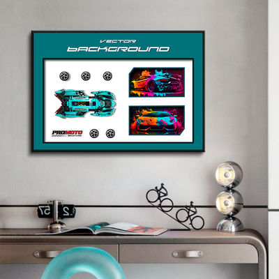 Freschi murali 3D per concessionarie 4S Auto sportive di lusso Pittura in cristallo
