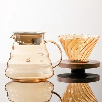 600 ml Nordic Portable Pour-Over Coffee Server Set a goccia con vaso di vetro resistente al calore