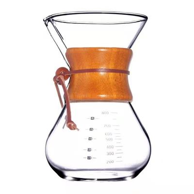 Ristoranti Essential 800ML Isolato Vetro Caffettiera Set gocciolante con manica di bambù