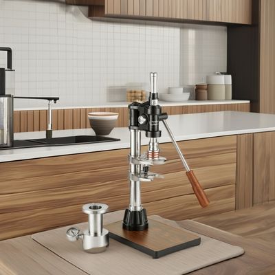 Caffettiera casalinga con logo laser nero Espresso Barista Strumenti e manometro