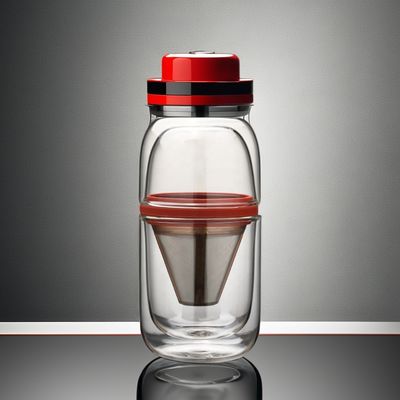 Unisex Portabile vetro trasparente caffettiera e set di tè