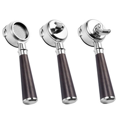 Portafiltro per caffè riutilizzabile singolo doppio becco 2 tazze Cesto senza fondo Manico di legno E61 Cucina