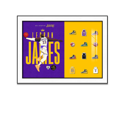 Dimensioni personalizzate Moderno Design Stella Decorative Art Parete per soggiorno camera da letto camera dei bambini-Jordan LeBron James formato appeso-Club basket