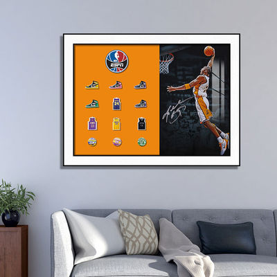 Dipinto decorativo rettangolare della star del basket Jordan LeBron James per l'impiccagione