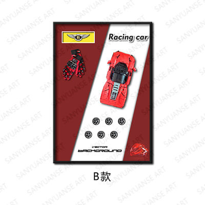 Elegantissimo blocco tridimensionale di auto per pittura murale Decorazione facile per le pareti della galleria