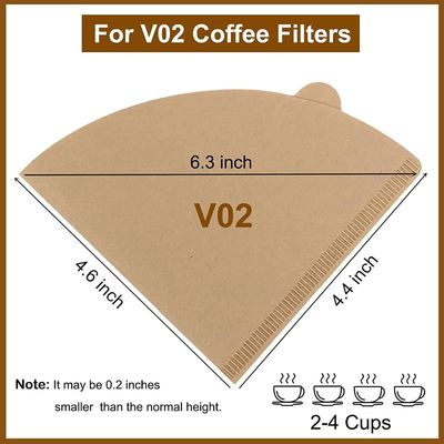 Filtro di carta da caffè a forma di V per un moderno disportivo ecologico a forma di cono marrone