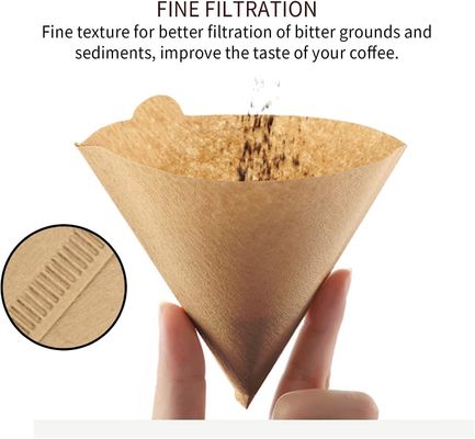 Filtro di carta da caffè a forma di V per un moderno disportivo ecologico a forma di cono marrone