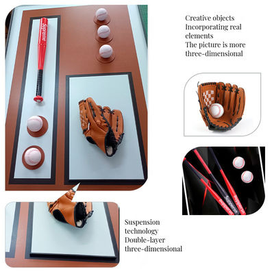 Moderno Baseball tridimensionale per il soggiorno di tendenza