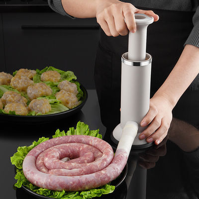 Produttore di salsicce manuale in magazzino Produttore di polpette di plastica Stuff di salsicce Preparazione dello scivolo di gamberetti