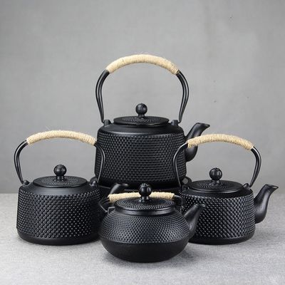 Giapponese Cast Iron Tea Coffee Kettle Pot Set Perfetto per Casa Viaggi Accessoiri neri
