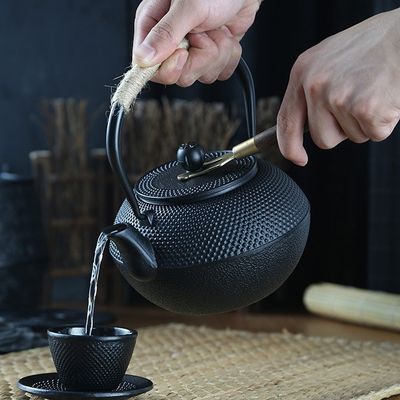 Giapponese Cast Iron Tea Coffee Kettle Pot Set Perfetto per Casa Viaggi Accessoiri neri