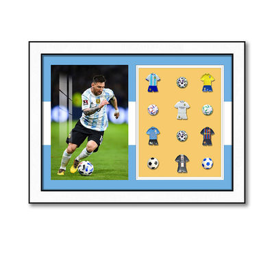Messi Stella Calcio 3D Stile moderno Pittura appesa con blocchi di costruzione Natura morta Modello formato elettrico