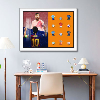 Moderne Lionel Messi 3D Stella del calcio Stampe su tela per il soggiorno
